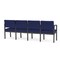 Lesro Lenox Steel 4 Seat Tandem Seating Metal Frame, Charcoal, OH Cobalt Upholstery LS4103 - alternate 2